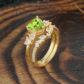Bohemian Heart 4-Prong Heart Cut Peridot Stacking Ring